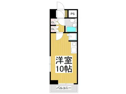 ダイアパレス長野中央(ワンルーム/1階)の間取り写真