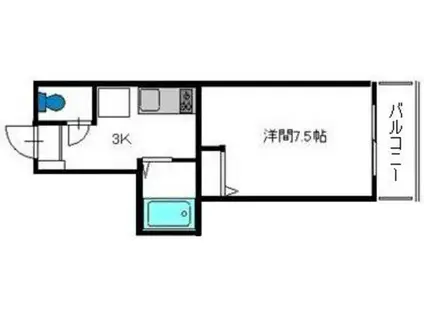 ドラゴーン金原(1K/1階)の間取り写真