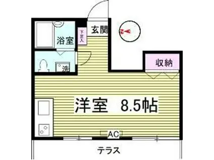 ブランカーセ(ワンルーム/1階)の間取り写真