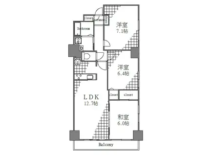 グレースレジデンス(3LDK/8階)の間取り写真