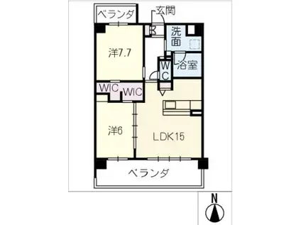 GRAND COURT(2LDK/2階)の間取り写真