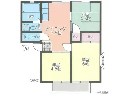 マイコート萩原(3DK/1階)の間取り写真