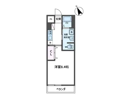 BLOOM吉野作(1K/2階)の間取り写真