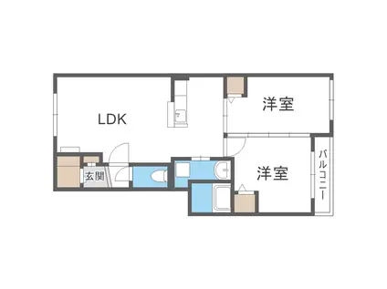 ウィングパーク(2LDK/4階)の間取り写真