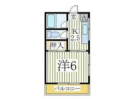 コーポ清水(1K/1階)の間取り写真
