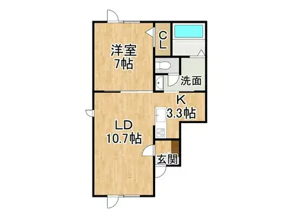 ルミエール(1LDK/2階)の間取り写真