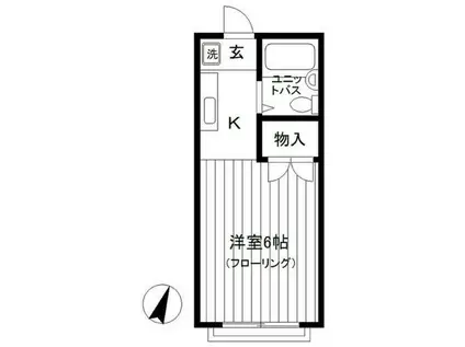 ハイツ大西(ワンルーム/1階)の間取り写真