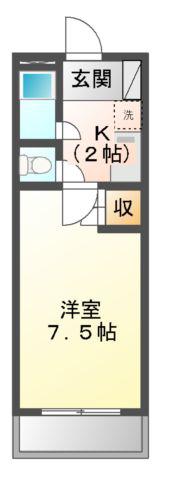 エメローズ千田(1K/2階)の間取り写真
