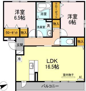 セジュールK(2LDK/3階)の間取り写真