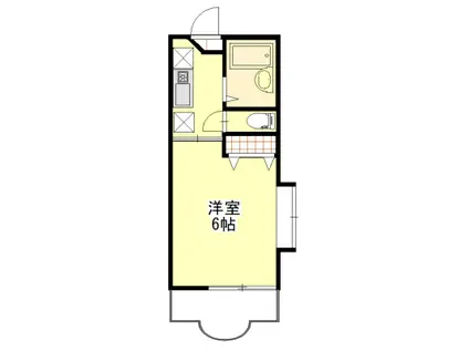 ルネッサ北里(ワンルーム/1階)の間取り写真