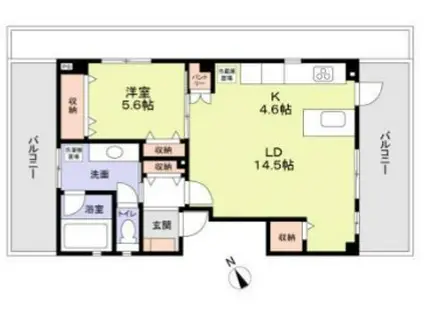 飯田橋ハウス(1LDK/5階)の間取り写真