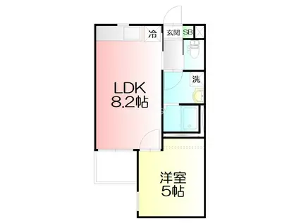 BLU MARE ブルーマーレ(1LDK/2階)の間取り写真