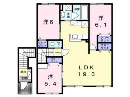 サニーヴィラ(1LDK/4階)の間取り写真