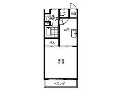 ヴェルディール(1K/2階)の間取り写真