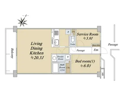 クリオさがみの7番館(1SLDK/2階)の間取り写真
