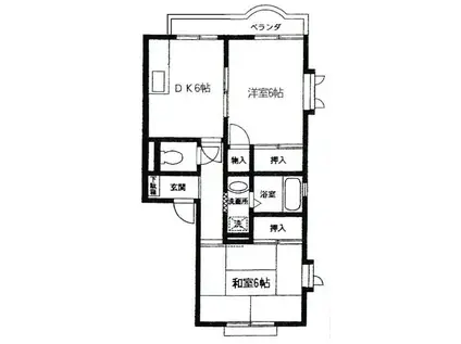 第10メゾン坂巻(2DK/2階)の間取り写真