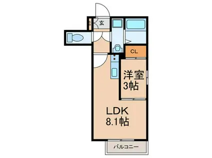 サンライトI(1LDK/4階)の間取り写真