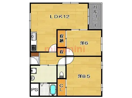 アメニティKB(2LDK/3階)の間取り写真