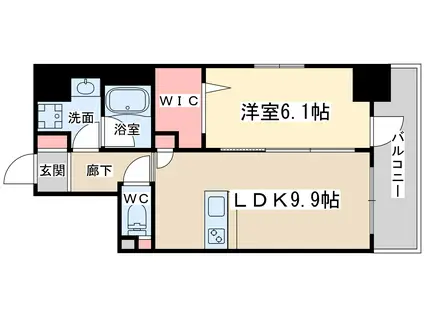 ケーネクスト南森町(1LDK/5階)の間取り写真