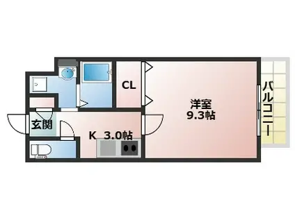 アンブランシェ(1K/2階)の間取り写真