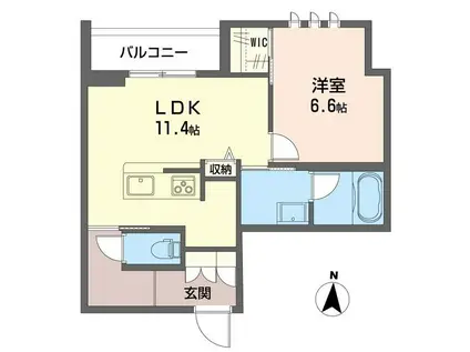 シャーメゾン大和東レジデンス(1LDK/3階)の間取り写真