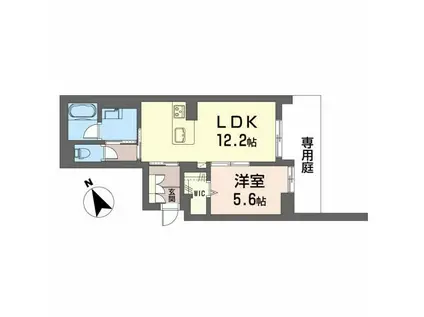 HIGHNESS本郷町(1LDK/1階)の間取り写真