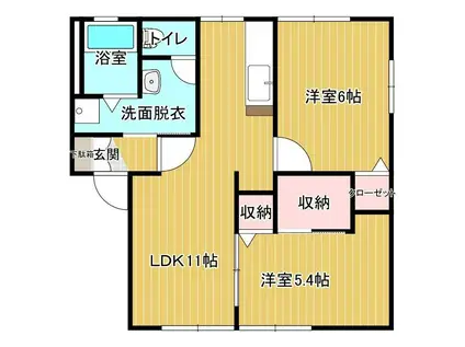 フレグランスKN C棟(2LDK/1階)の間取り写真
