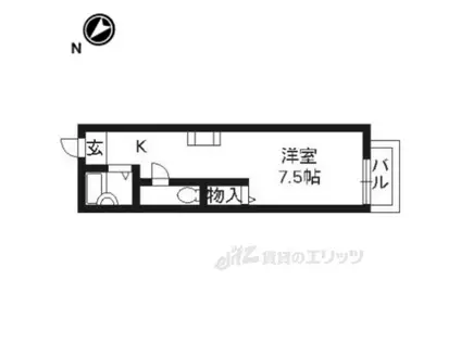 セレーノ桂(1K/1階)の間取り写真