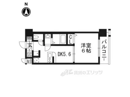 エステムコート京都西大路(1DK/7階)の間取り写真