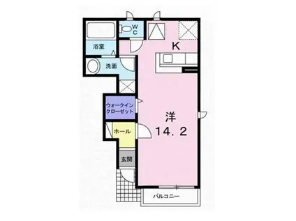 アクティーフ・ヴィラ(ワンルーム/1階)の間取り写真