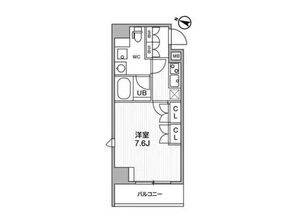 ARKMARK巣鴨(1K/2階)の間取り写真