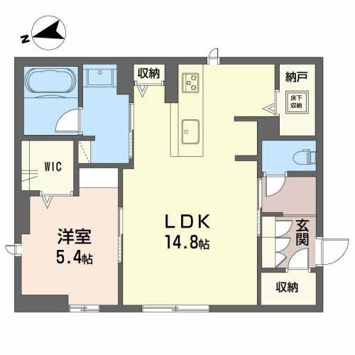 モンレーヴ本町(1LDK/1階)の間取り写真