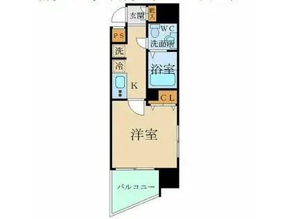 スカイコート新宿壱番館(1K/8階)の間取り写真