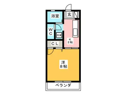 サンハウス(1K/2階)の間取り写真