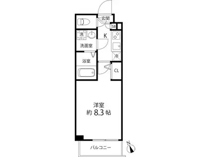 プレールドゥーク成増(1K/3階)の間取り写真