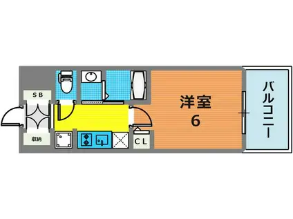 エステムコート神戸大倉山公園(1K/10階)の間取り写真