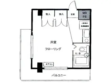 セイコーガーデン朝霞(1K/9階)の間取り写真
