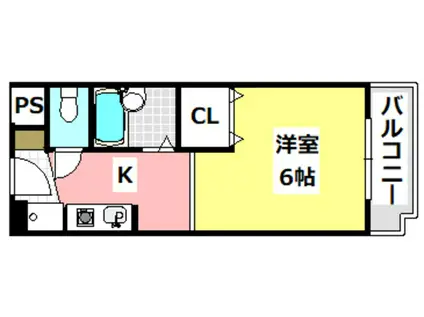 シャトー黒田(ワンルーム/3階)の間取り写真