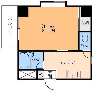 グレイスパル木屋町(1K/2階)の間取り写真