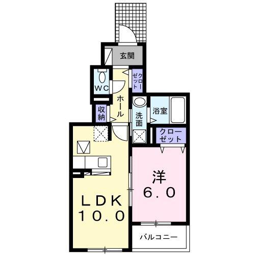 バーミィ ブリーズ(1LDK/1階)の間取り写真