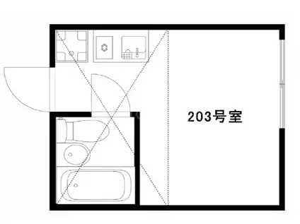 ユナイト小田クリフサイド(ワンルーム/2階)の間取り写真