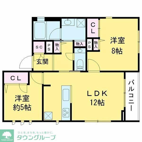 エンジェル榮(2LDK/2階)の間取り写真
