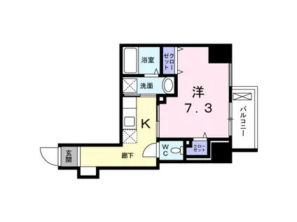 ポルカ エラン(1K/4階)の間取り写真