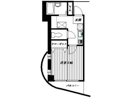 PARTE PINO 常盤台(1K/3階)の間取り写真