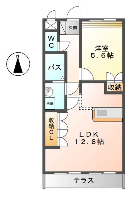クレアーレ(1LDK/1階)の間取り写真