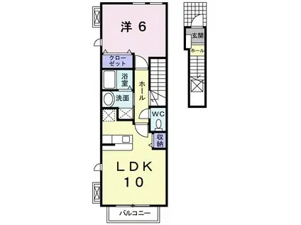 ラフレシール(1LDK/2階)の間取り写真
