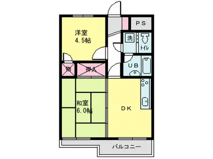 リバーサイド海老沼III(2DK/2階)の間取り写真