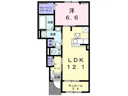 パストラル香音 IV(1LDK/1階)の間取り写真