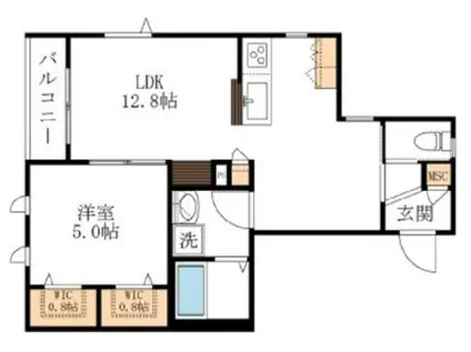 ファミール常盤台II(1LDK/3階)の間取り写真