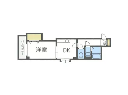 HARUSAKU旭山公園通 旧ピュアサイレンス(1DK/2階)の間取り写真